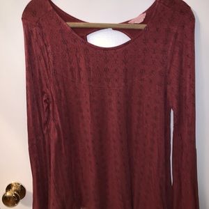 Red w/black designs Altar’d State long sleeve top!